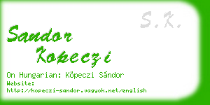 sandor kopeczi business card